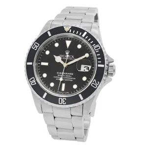 Rolex Submariner Date 16610 Black Dial Automatic Men's Watch