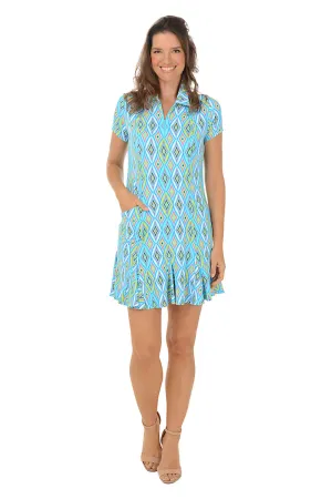 Seafoam Romina Diamond UPF50  Short Sleeve Dress