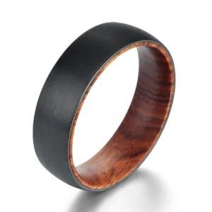 Snake Wood Tungsten Men's Wedding Band 6MM