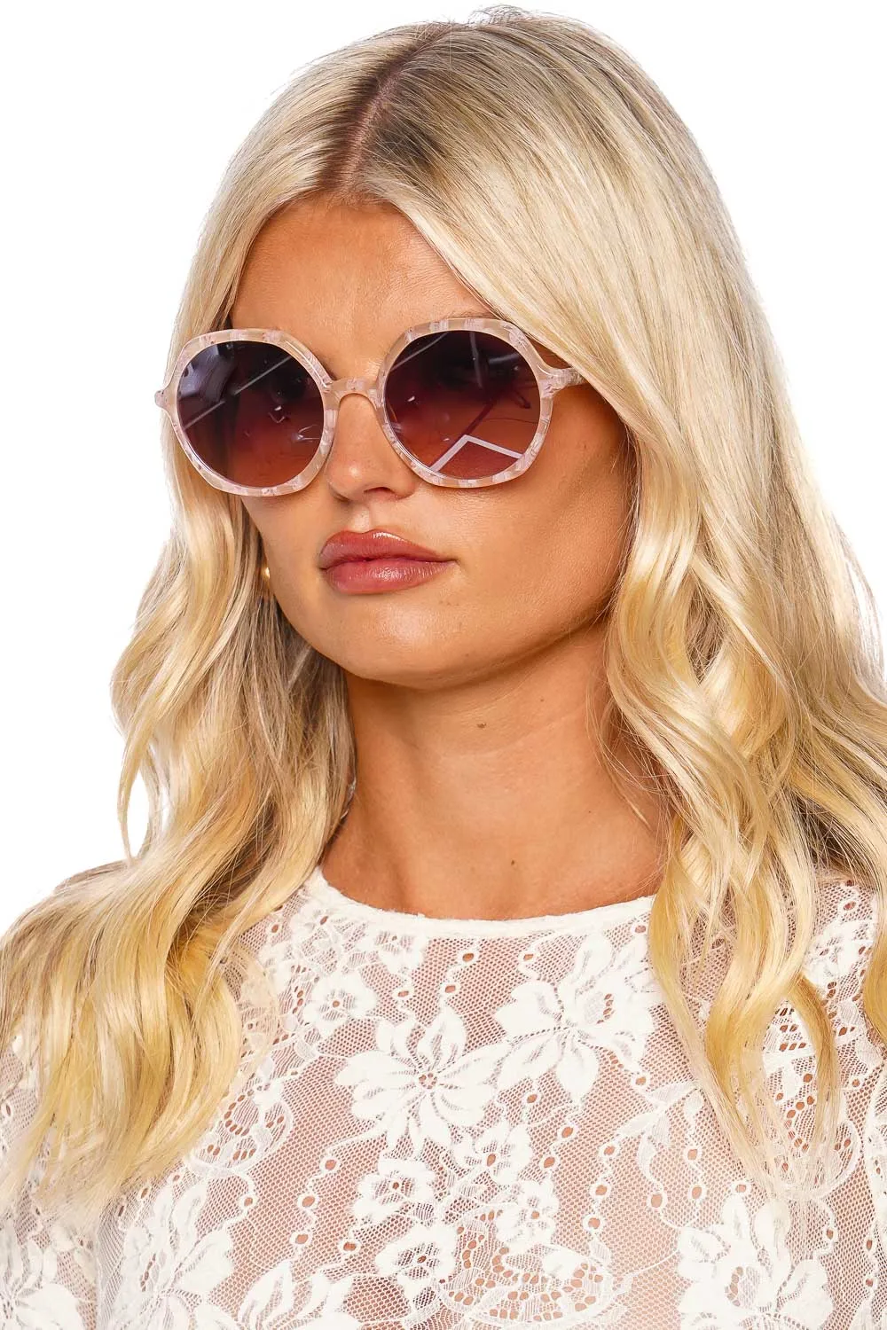 Sophia Plaid Mirrored Sunglasses