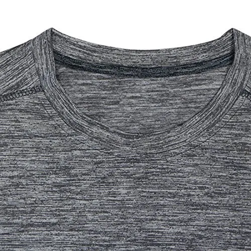 Sports T-Shirts for Men Quick Dry Wicking Workout Athletic Running Training Tee Active Tops Sportswear Light Grey