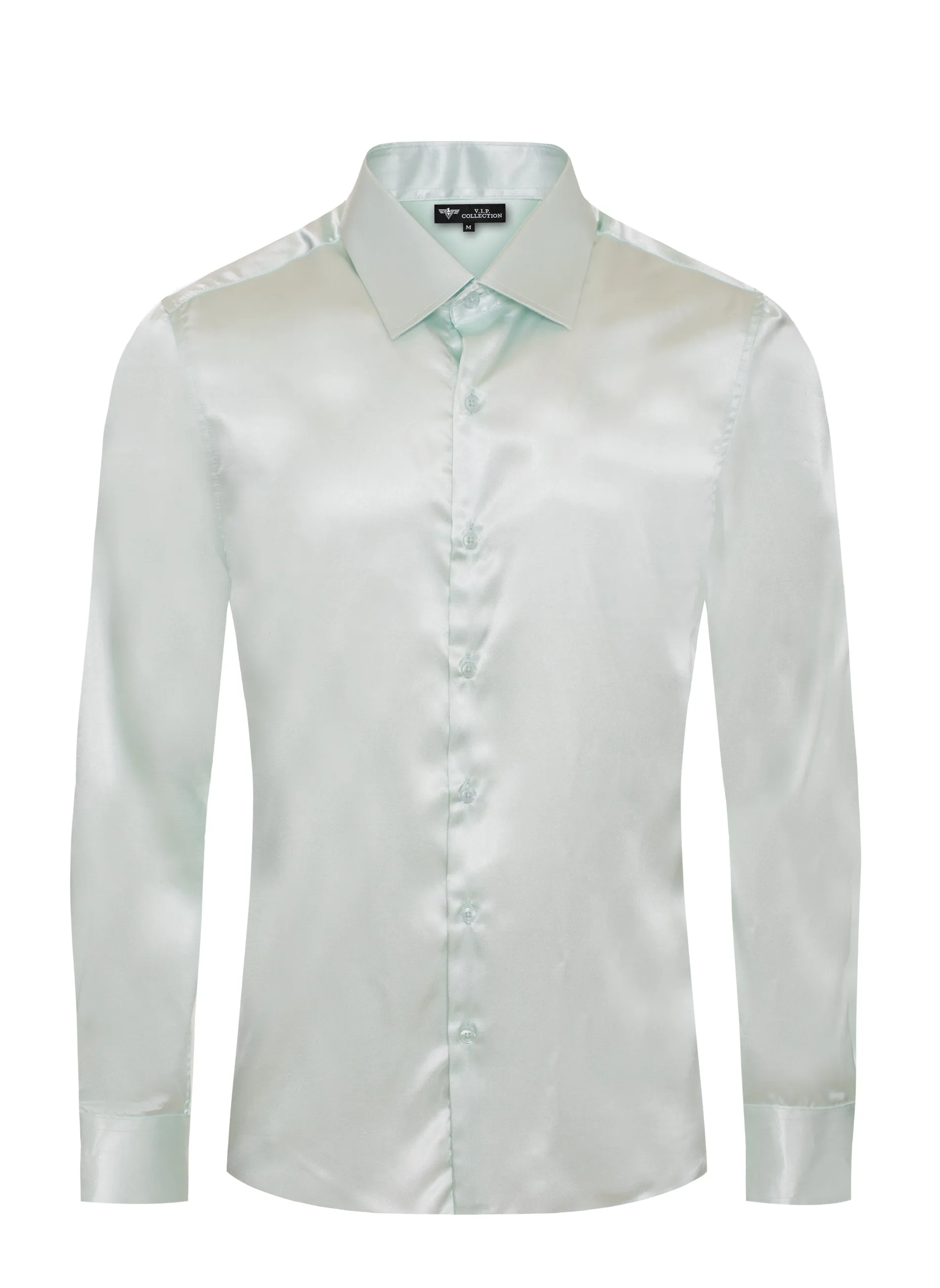 SVLS MEN'S SOLID LONG SLEEVE DRESS SHIRT 8 PACK