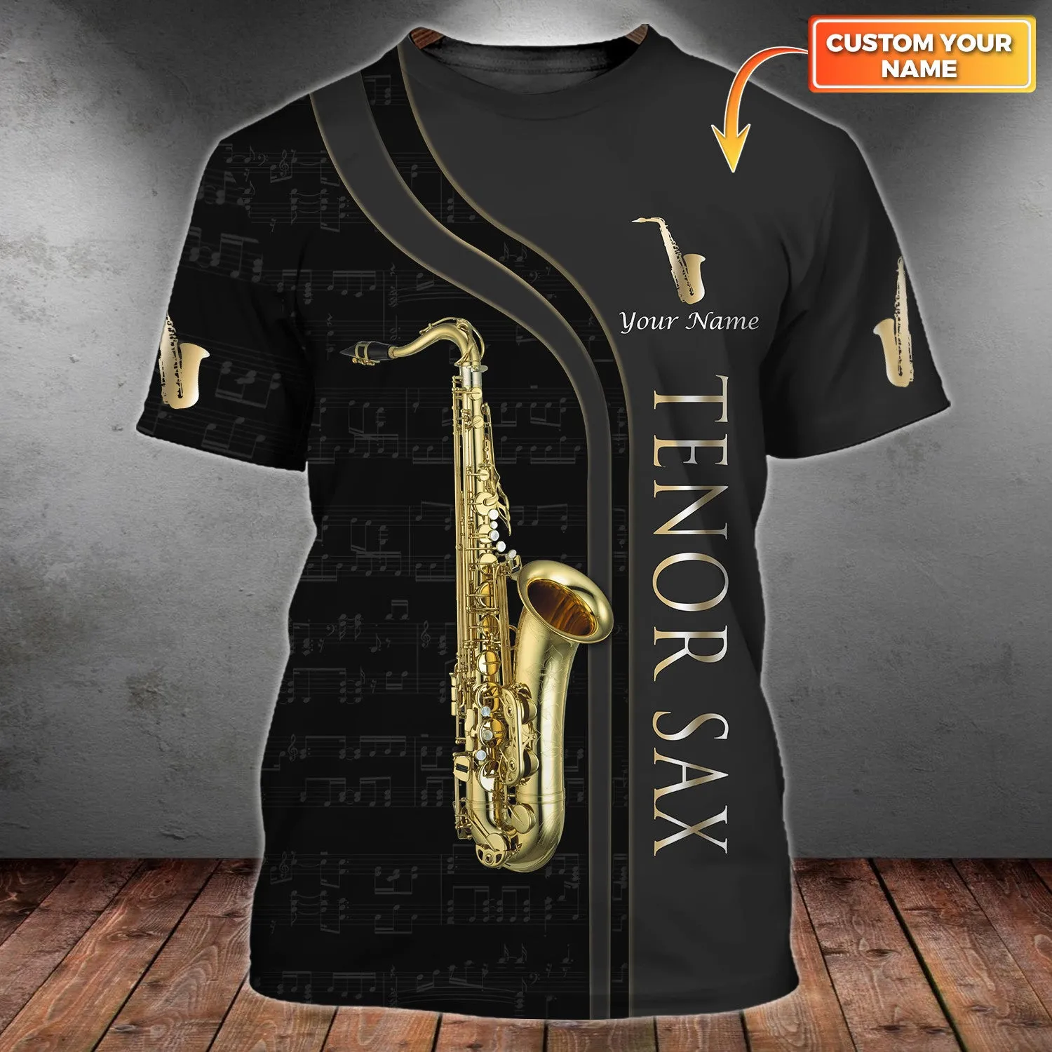 Tenor Saxophone Personalized Name 3D Shirts