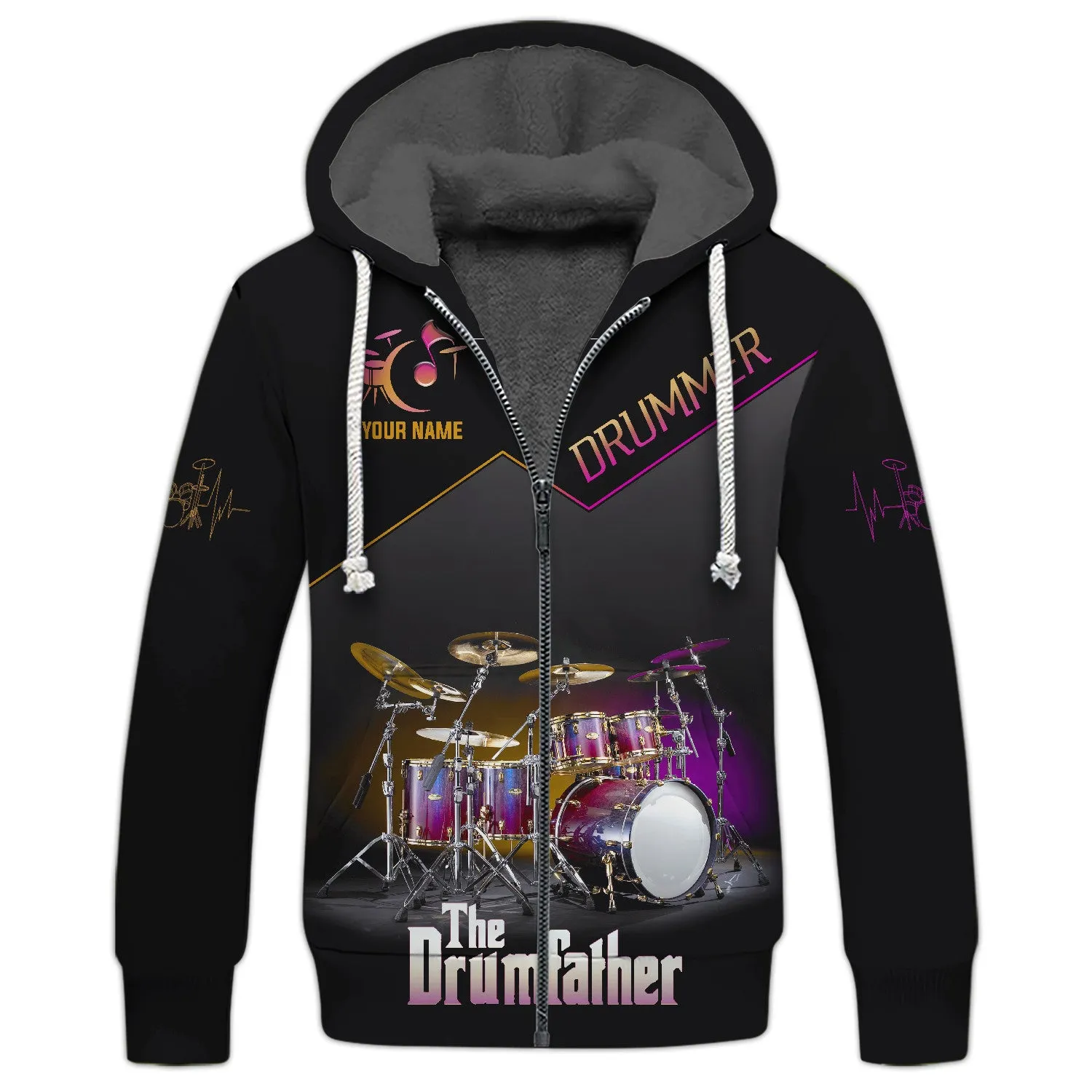 The Drumfather Sets Personalized Name 3D Full Print Shirts , Gift For Drum Lovers