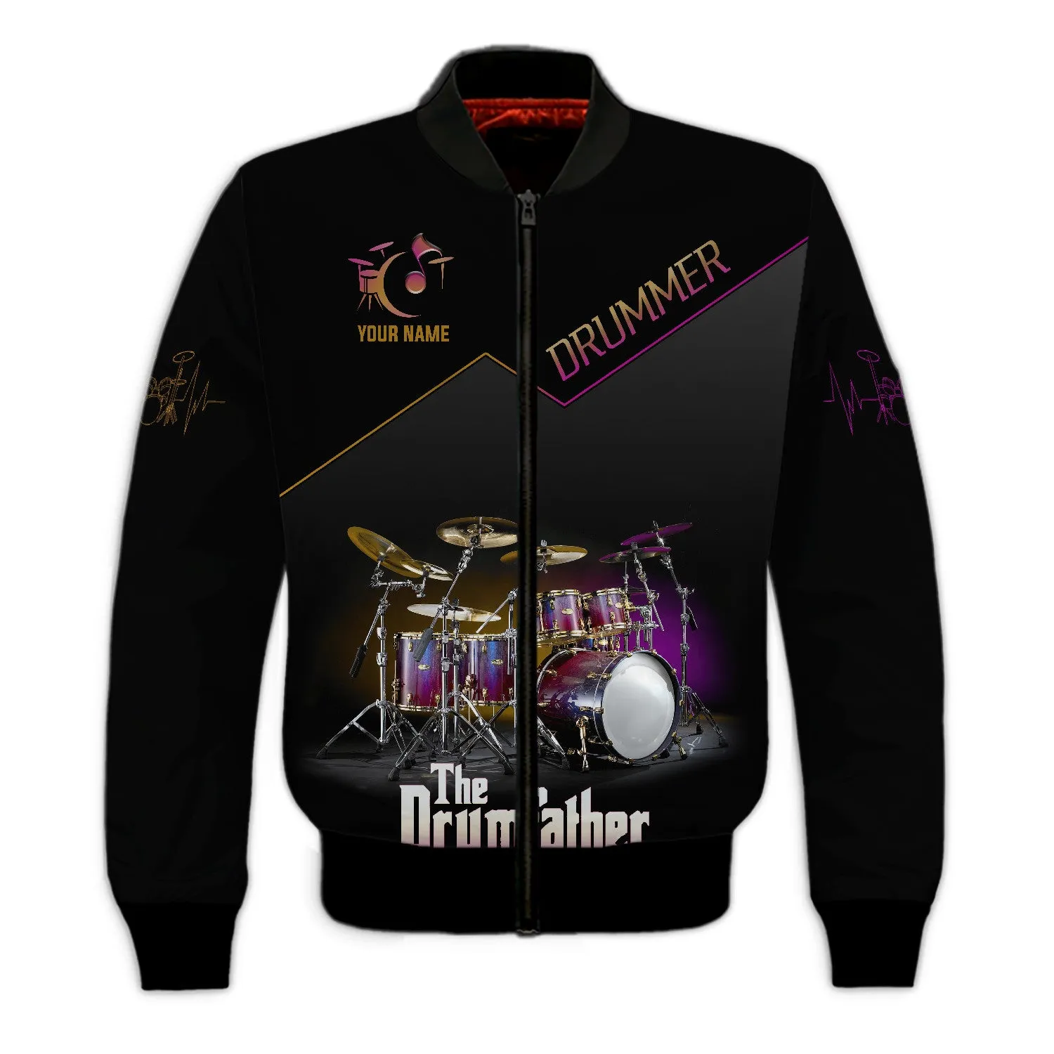 The Drumfather Sets Personalized Name 3D Full Print Shirts , Gift For Drum Lovers