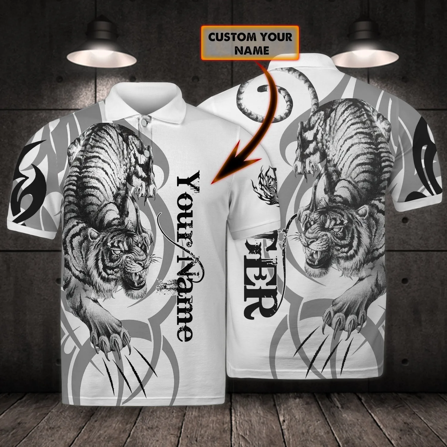 Tiger - Personalized Name 3D Polo Shirt For Tiger Lover - HEZ98 01