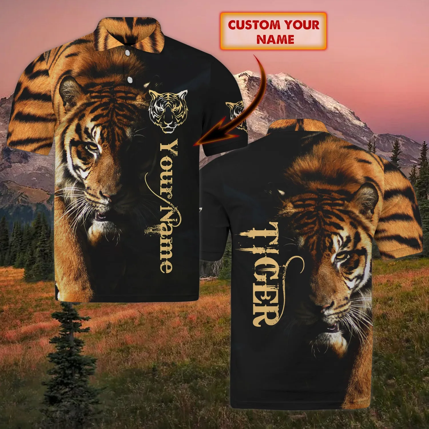 Tiger - Personalized Name 3D Polo Shirt For Tiger Lover - HEZ98 03
