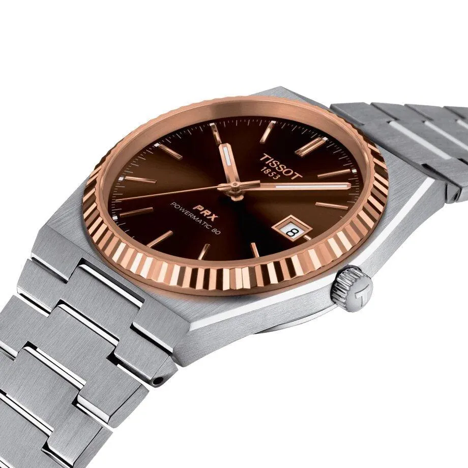 Tissot PRX Powermatic 80 Steel & 18K Gold Automatic Men's Watch T9314074129100