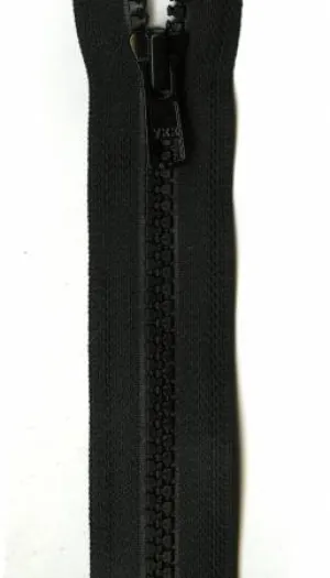 Vislon 1-Way Separating Zipper 20in Black -- YKK
