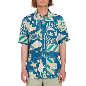 Volcom Hand Geo Short Sleeve Shirt - Aged Indigo