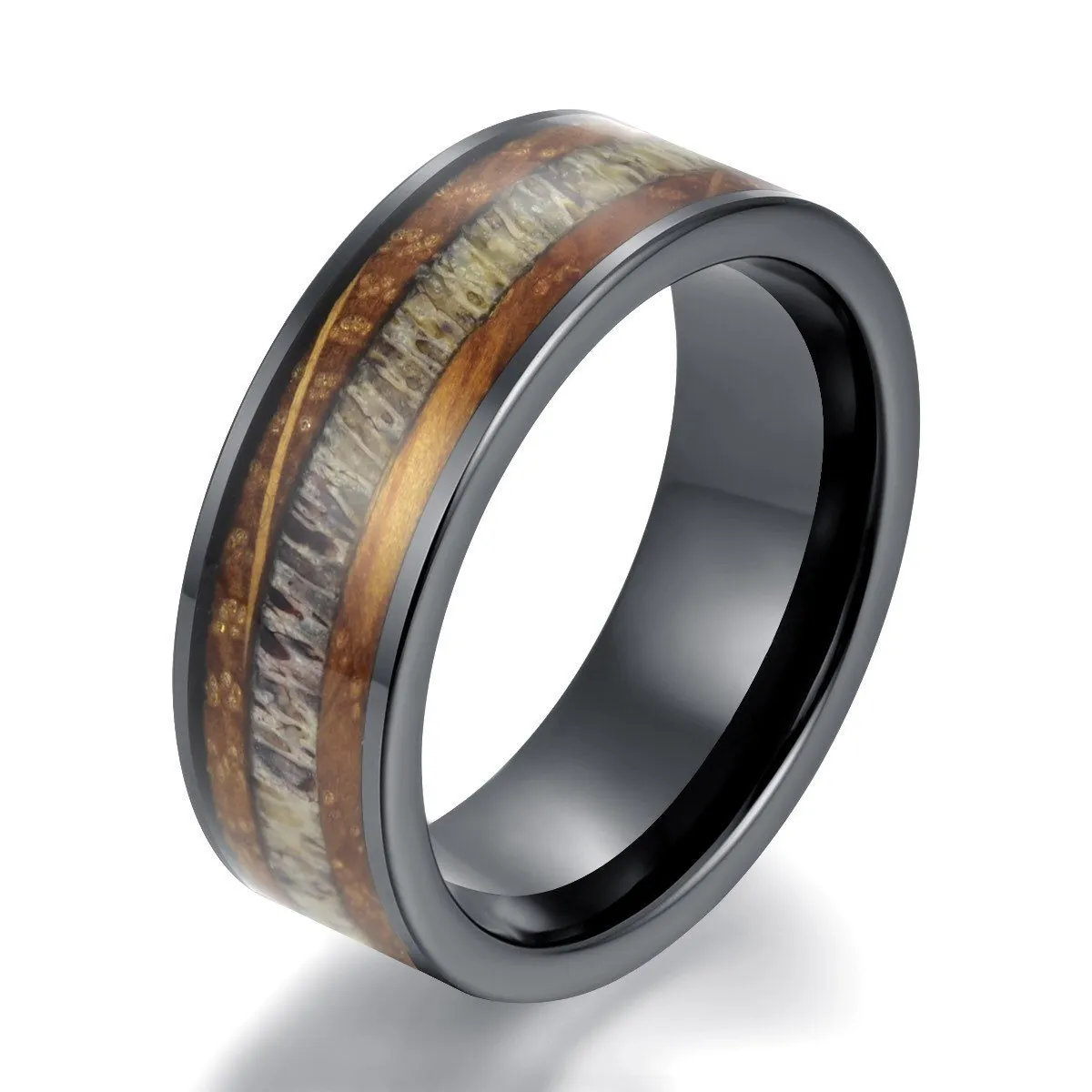 Whiskey Barrel Wood Antler Black Ceramic 6MM