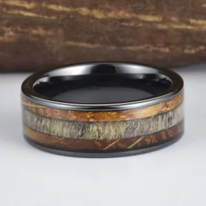 Whiskey Barrel Wood Antler Black Ceramic 6MM