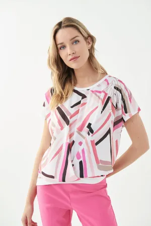 Women's Joseph Ribkoff | Abstract Print Top | Vanilla Multi