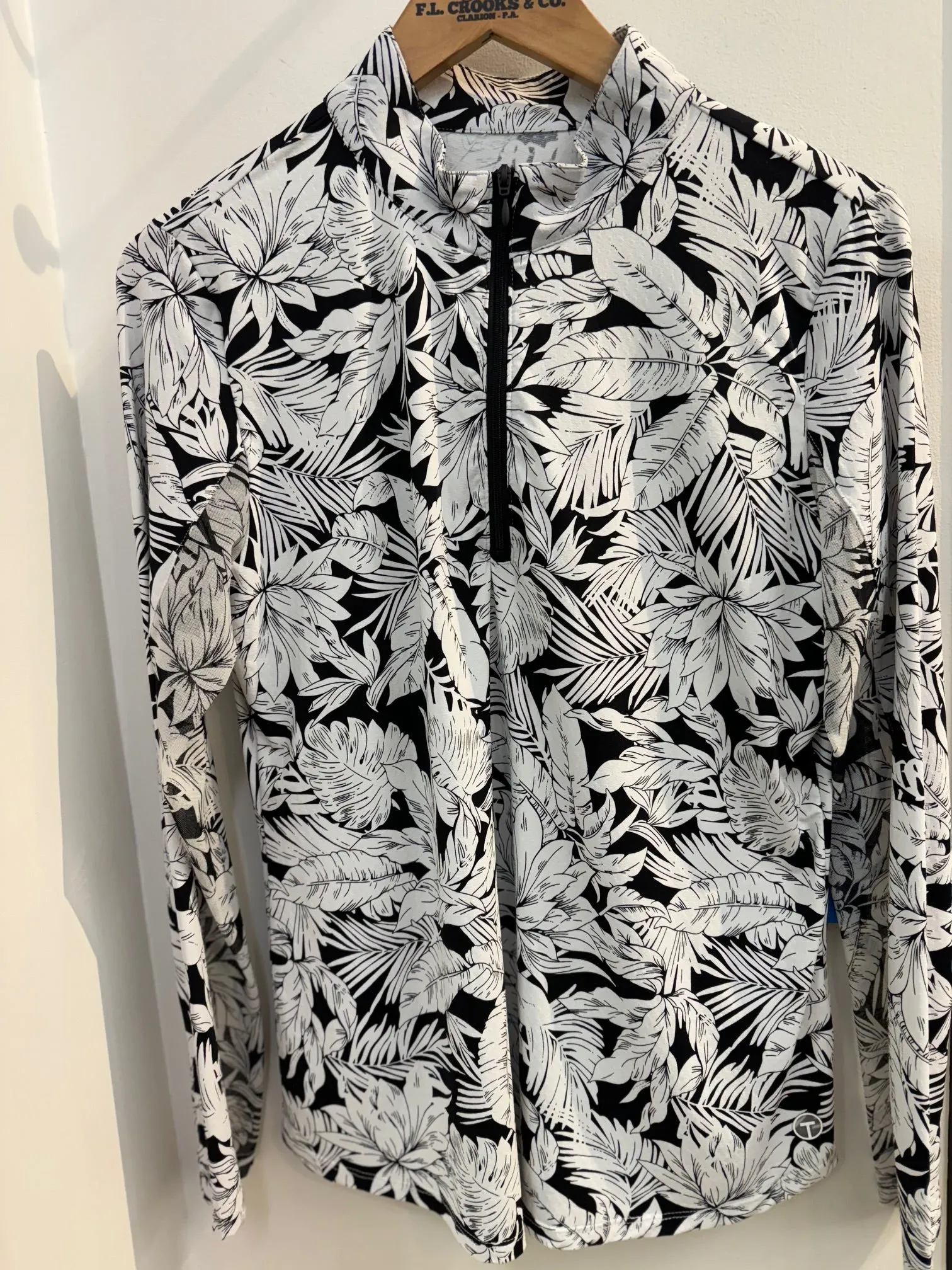 Women's Tribal Sport | Athletic Print Quarter Zip Top | Midnight